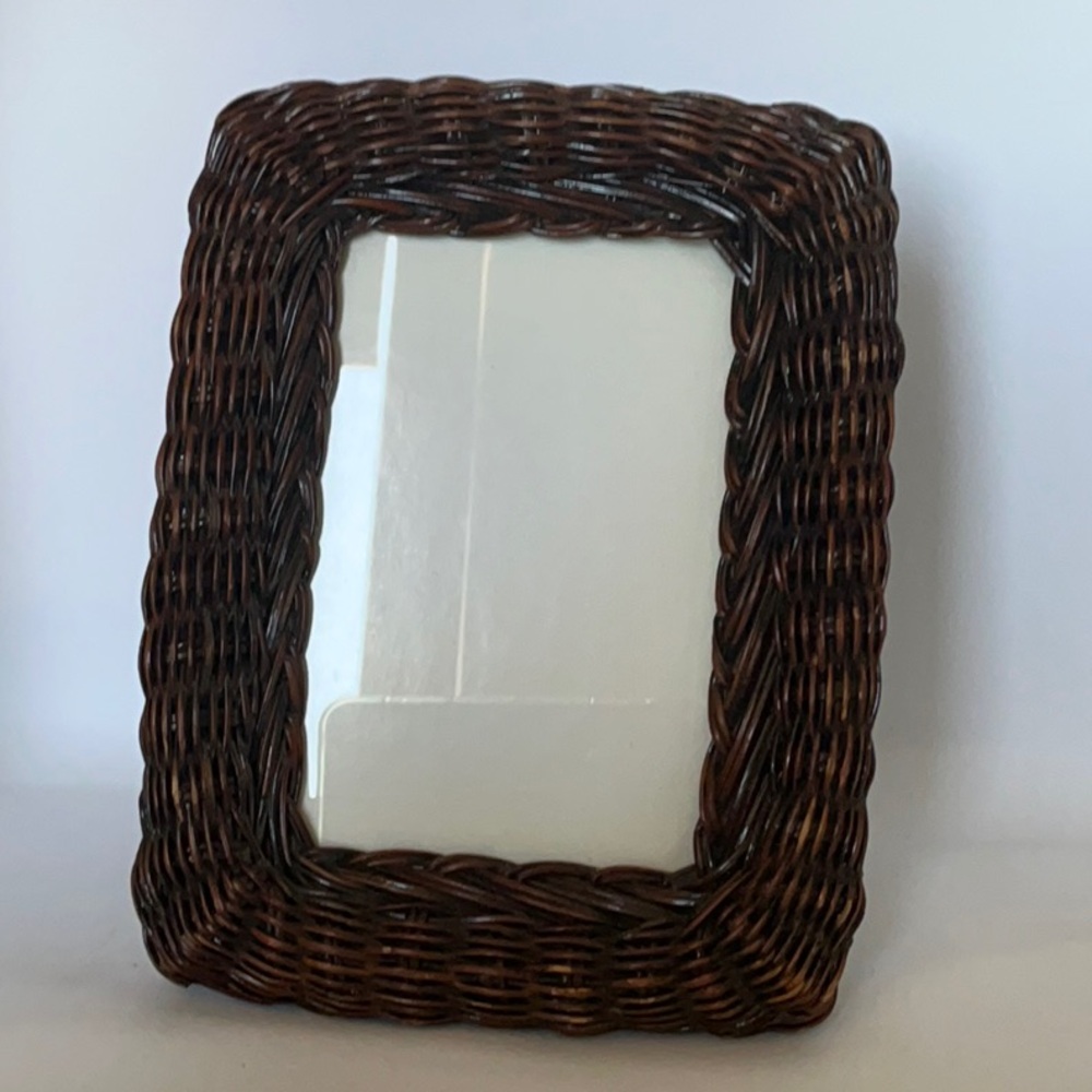 Source Unknown Brown Woven Mirror Frame, 4 x 6 photo